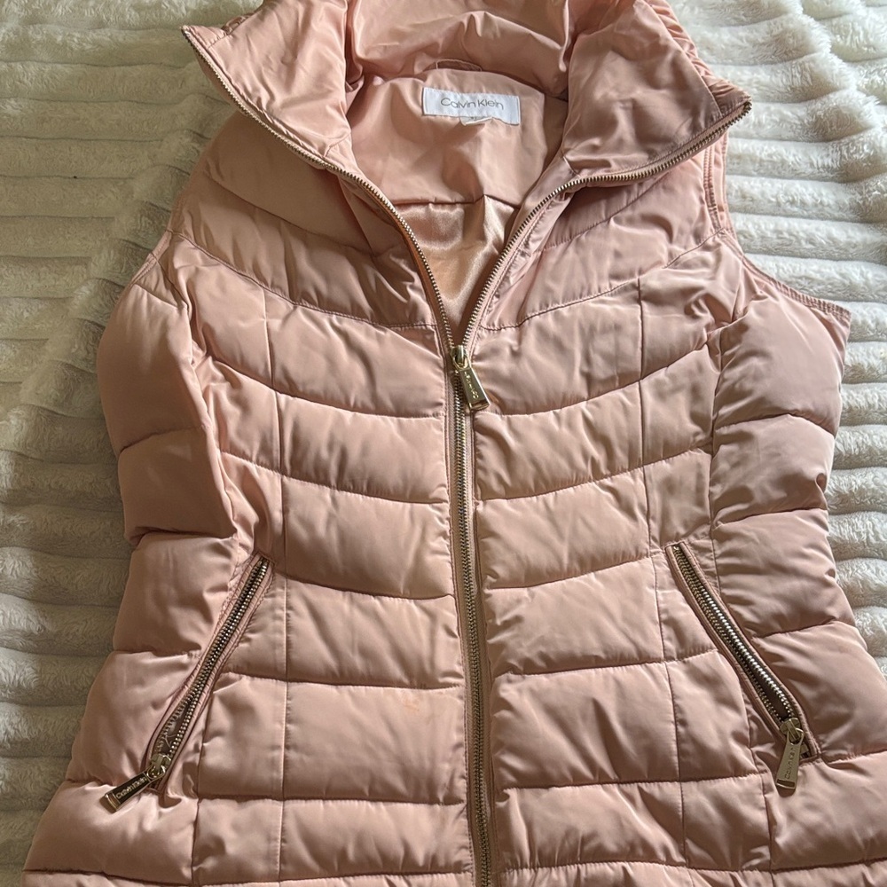 Calvin Klein Light Pink Quilted Vest